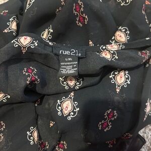 Rue21 Black Kimono  with Pink and Cream Accents
